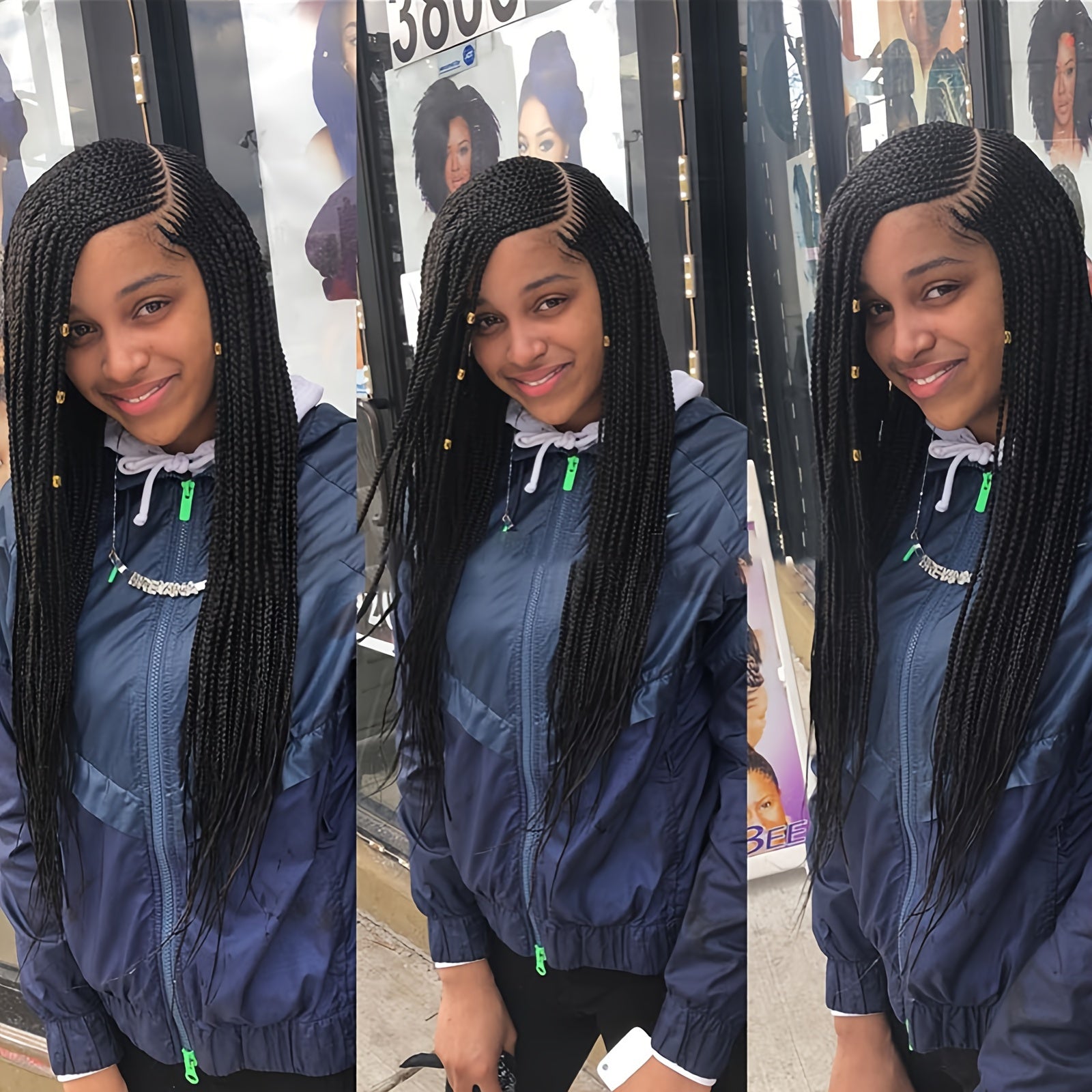 36 Inch Full Lace Front Wig Cornrow Double Lace Braided Wigs For Black Women Twist Box Side Part Braided Lace Wig Faux Locs Braids Wigs Prepluck Synthetic Butterfly Braided Wigs